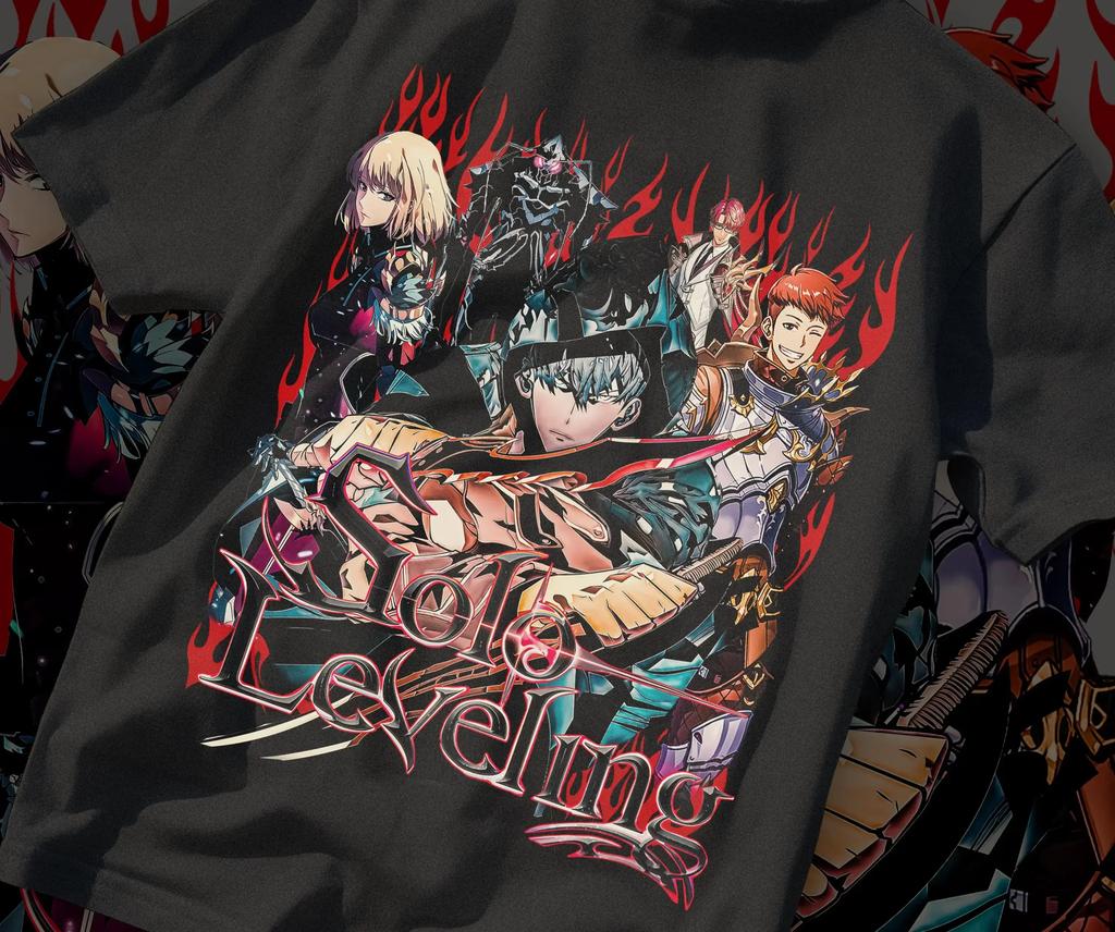 Solo Leveling Arise Schatten Anime T-Shirt Herren Damen Sung Jin-woo Kurzarm Übergroß Locker Baumwolle Herrenbekleidung Top T-Shirts