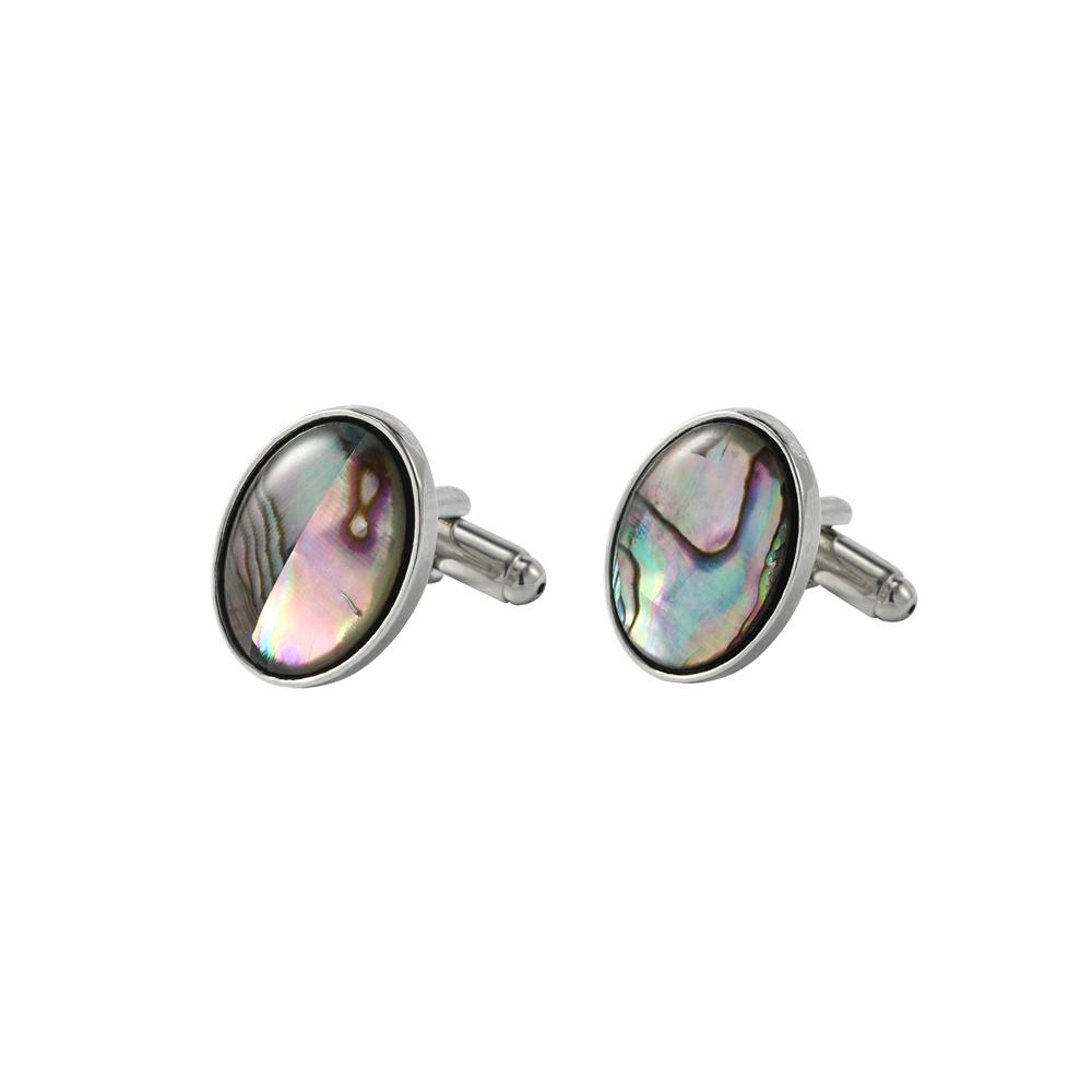 Elegant Abalone Shell Design Mens Cufflinks Funny Business Wedding Heart Oval Square Shaped Sleeve Button