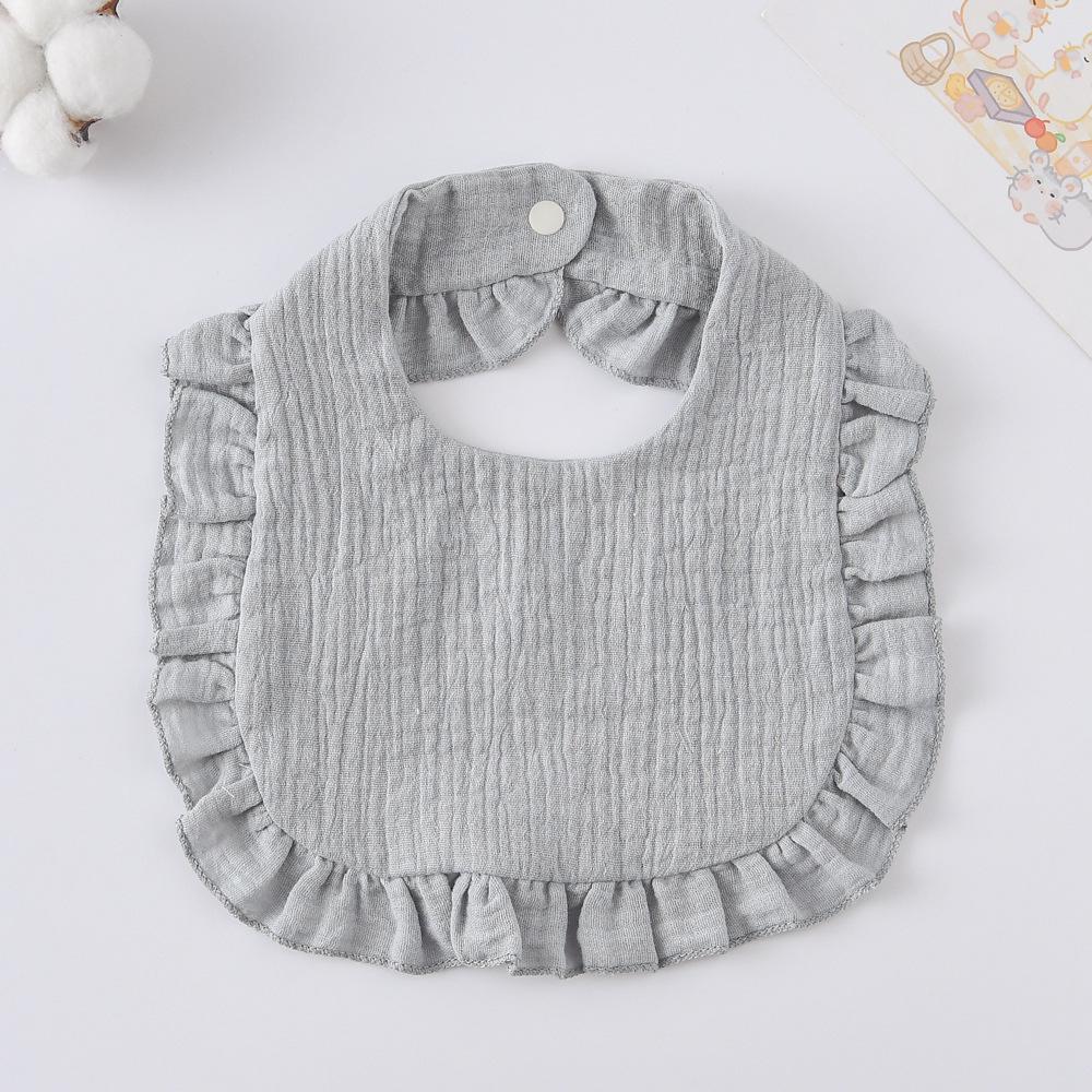 Ruffle Baby Drool Bibs: Pure Cotton Printed Lace Bibs