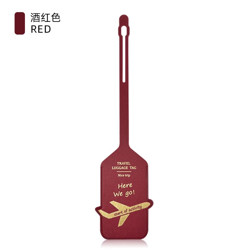

Thickened PU Luggage Tag Women Men Flight Holiday Travel Accessories Suitcase Tags Name ID Address Lable Bag Tags for Luggage бордовий