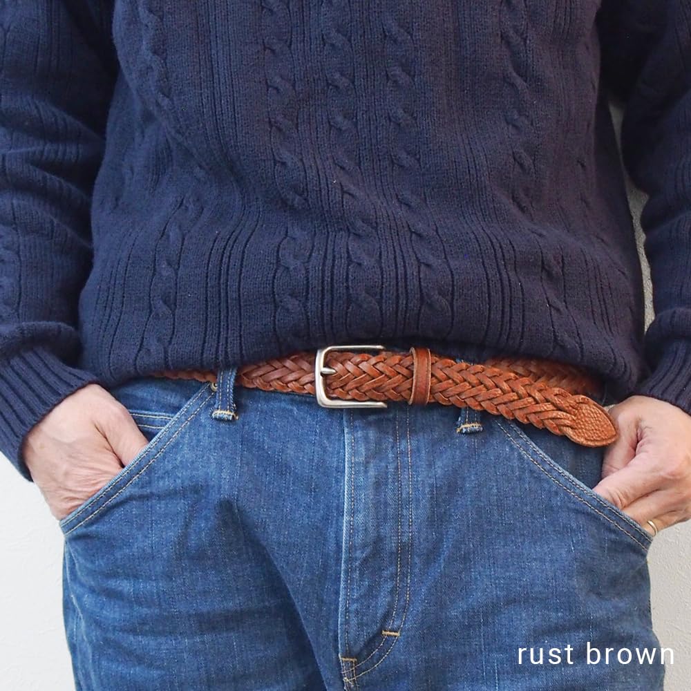 [KOGUMA BELT] Koguma Belt Mesh Belt, Himeji Leather, Braided, Made in Japan, Men's & Women's, Cowhide Leather, Genuine Leather, Vegetable-Tanned