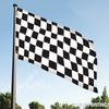 2D Flat, 1pc, Fashionable Black And White Checkered Flag, Polyester Fabric Square Flag 2D Flat Printing Single-Sided, Soft 150.01 X 89.99 Cm (Pole Not