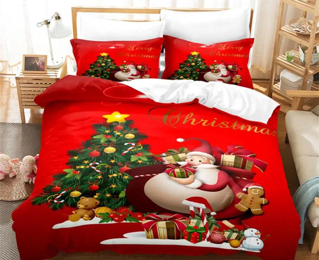 Stylish Elegant Twin Queen King Double Full Single Quilt Comforter Christmas Pillow Case 3PCS Bedroom Decor Women Gift