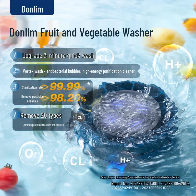 Donlim Wireless Portable Fruit and Vegetable Purifier CN plug (adapter included)