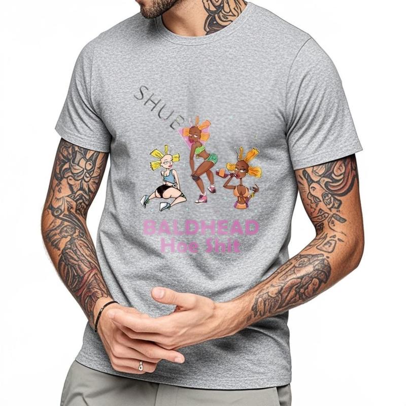Men Black TshirtBald Headed Hoe Shit Funny Sarcasm T-Shirt Cotton Teeshirt Men Summer Fashion t-shirt Minimalist Tshirt