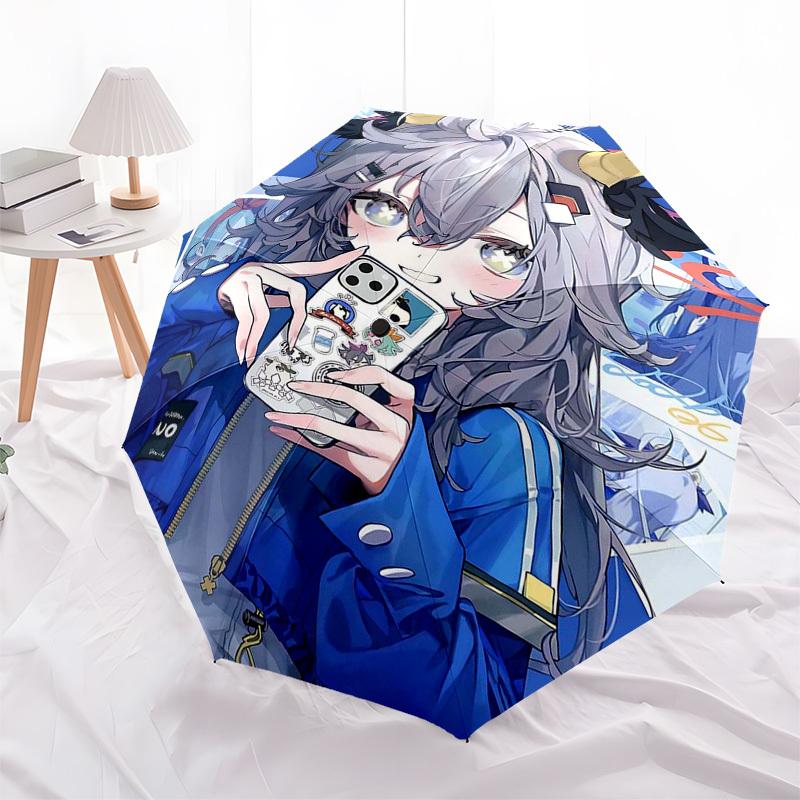 1pc Outdoor Umbrella with Anime Character Design - Automatic Opening/Closing, Portable 3-Fold Design, 8-Bone Iron Frame - Perfect Gift for Fans,