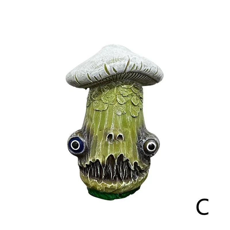 New Halloween Creative Skull Mushroom Sculpture Monster Resin Crafts Home Garden Decorations Office Desktop Decorations