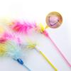 Rainbow Feather Cat Teaser Wand - Colorful Interactive Cat Toy, Fun Chasing & Swatting Play for Kittens & Adult Cats,