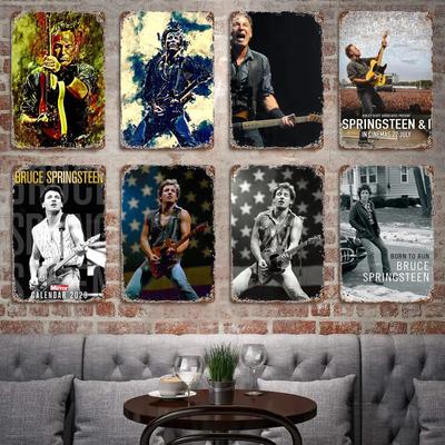 Bruce Springsteen Metal Decor Poster Vintage Tin Sign Metal Sign Decorative Plaque for Pub Bar Man Cave Club Wall Decoration