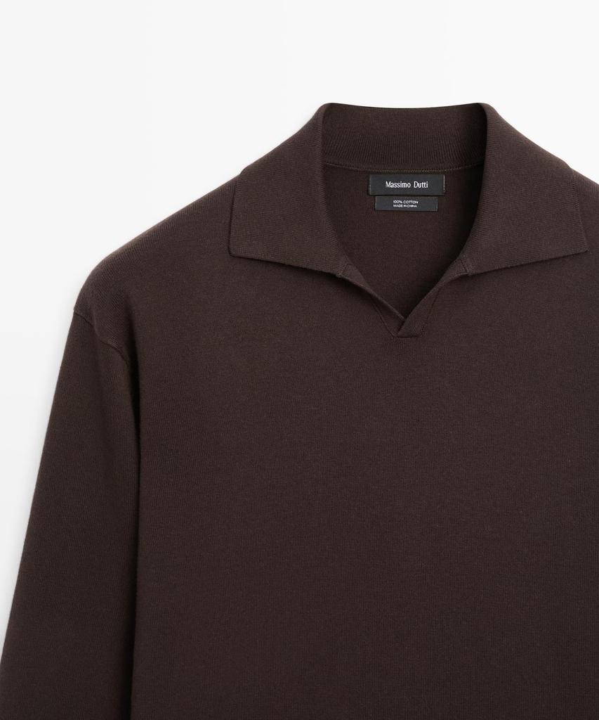Masimodutti Cotton Knit Polo Sweater