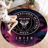 Inter Miami CF Round Area Rug,Carpet Rug for Living Room Bedroom Sofa Playroom Decor,Non-slip Floor Mat
