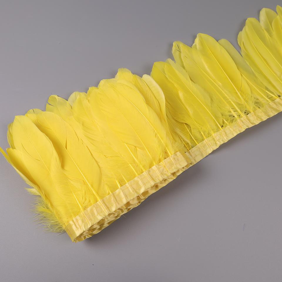 2M Natural Dyed Goose Feather Trims Real Geese Duck Feathers Fringe Ribbons For Handmade Crafts Pumas Wedding Accessories