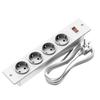Recessed Power Strip 4 AC Outlets with Overload Protection Switch, Flush Mount Built-in Desktop Power Socket with Extension Cord