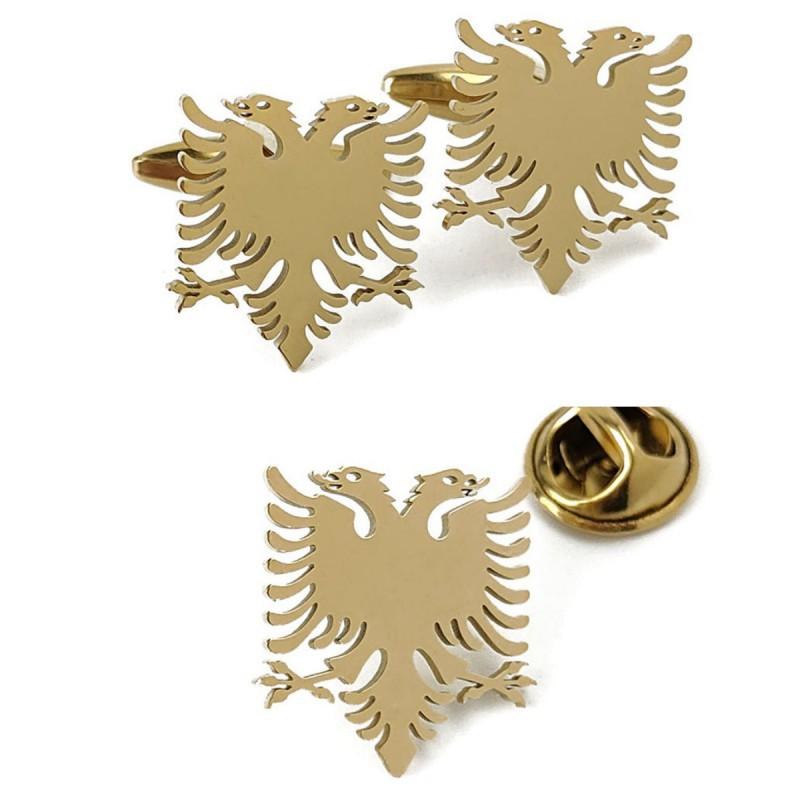 Double Headed Eagle Brooch Cufflinks Retro Versatile Men's Suit Coat Accessories