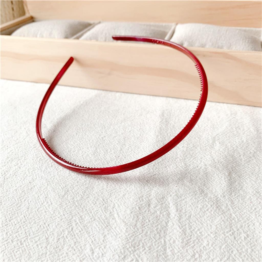 Bright Color Hairband Women Plastic Solid Color Thin Edge Toothed Non-slip Hair Hoop Headbands Girls Hair Accessories