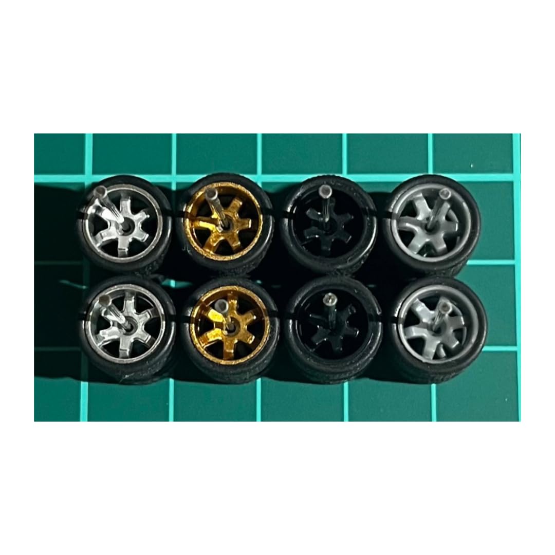 

164 пользовательских диска для 4 автомобилей TE37 Style Silver & Gold & Black & Grey AH0062 Приблизительно. 10,8 мм Мини-автомобили и т.д.. [Использовал]