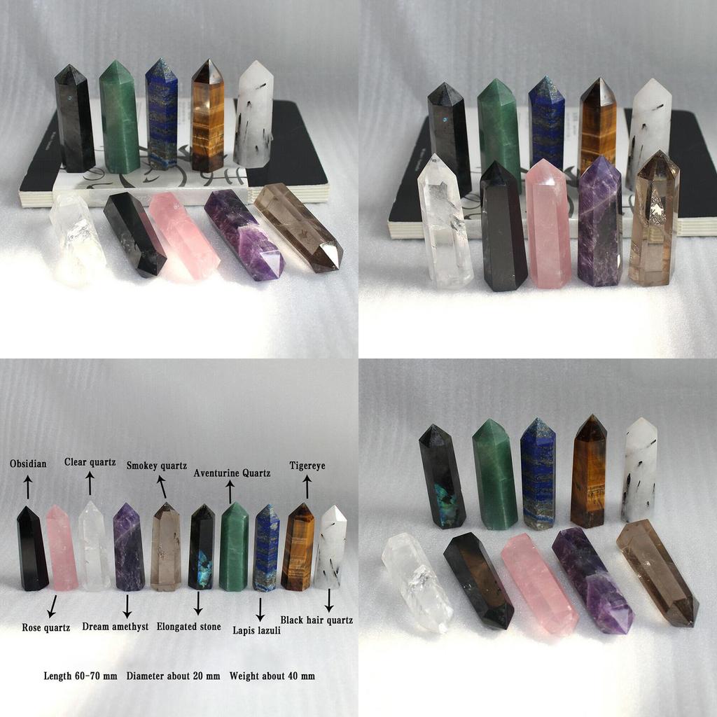 60 To 70mm Natural Quartz Crystal Point Obelisk Wand For Energy And Meditation