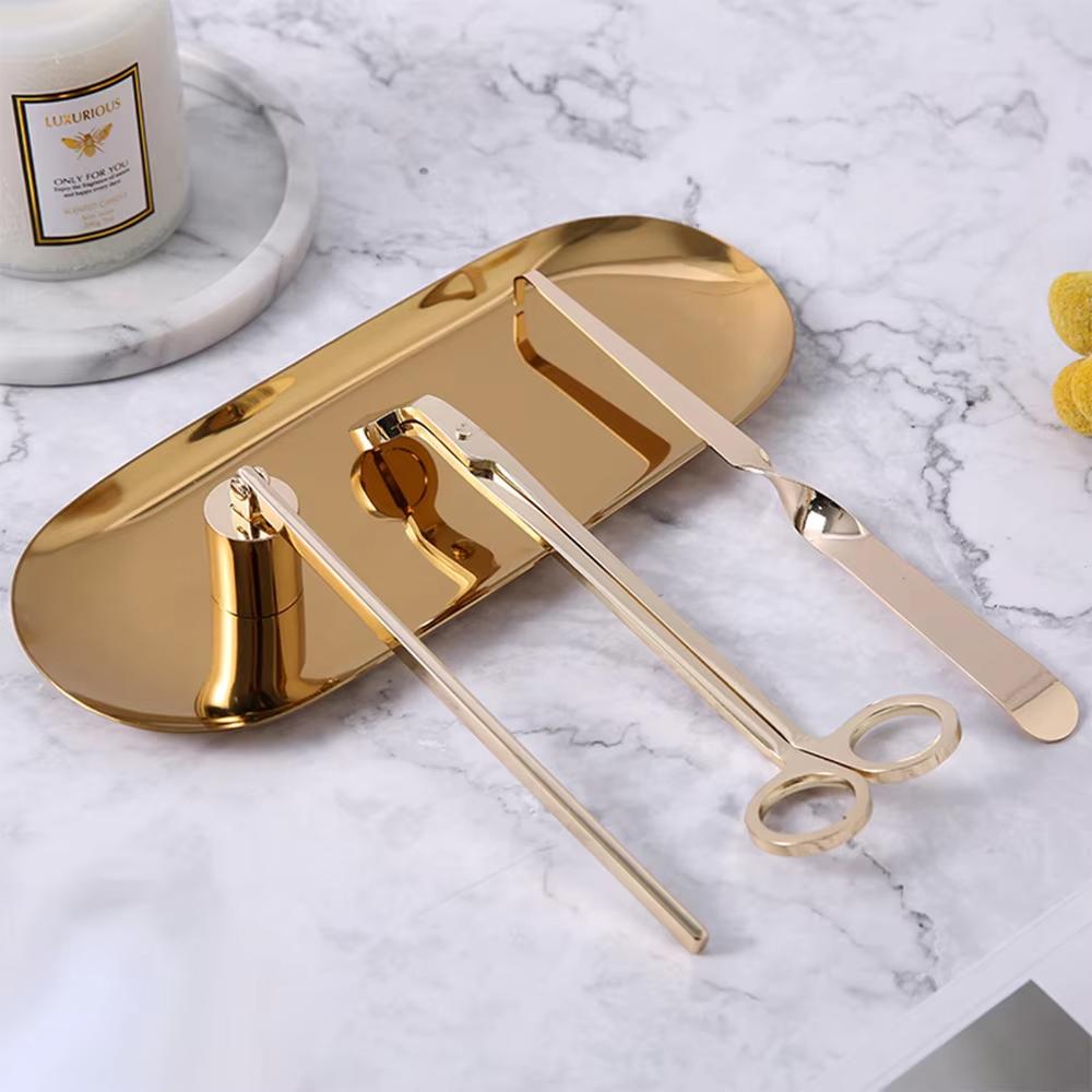 DIY Candle Care Kit 4-1 Set Luxury Ornament Modern Aromatherapy Supplies Stainless Steel Candle Wick Snuffer Candle Accessories