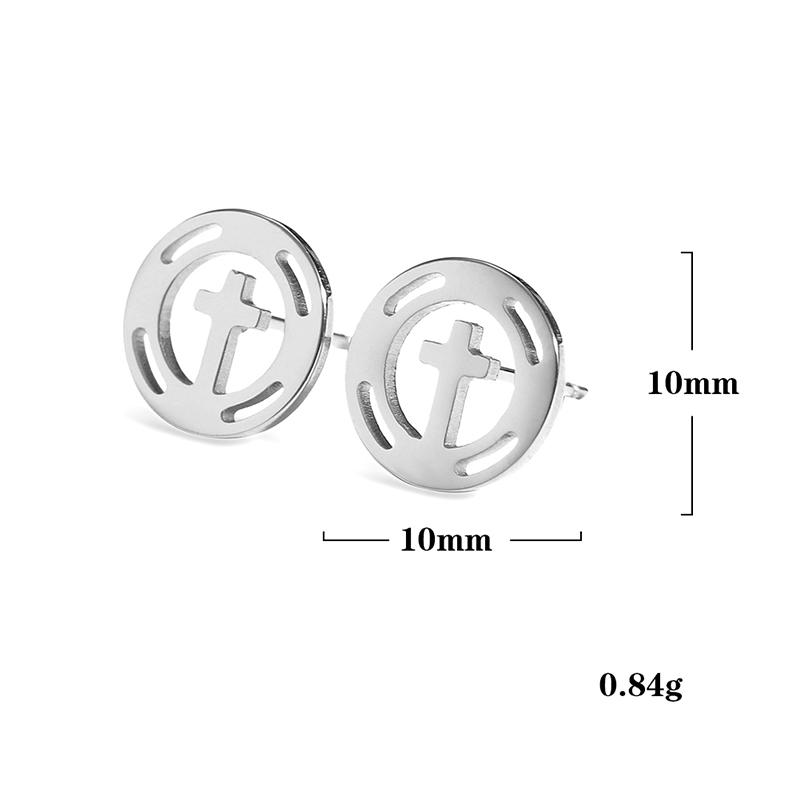 Teamer Korean Fashion Earrings Trendy 2026 Stainless Steel Stud Earrings for Women Pentagram Heart Cross Moon Minimalist Jewelry