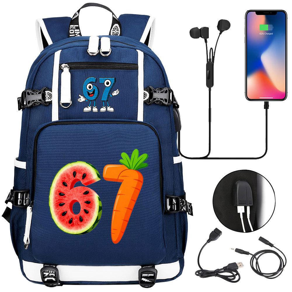 USB Charging Backpack for Teen Students Travel Laptop Daypack 67 Gourmet Style Lightweight Water-Resistant Large Capacity