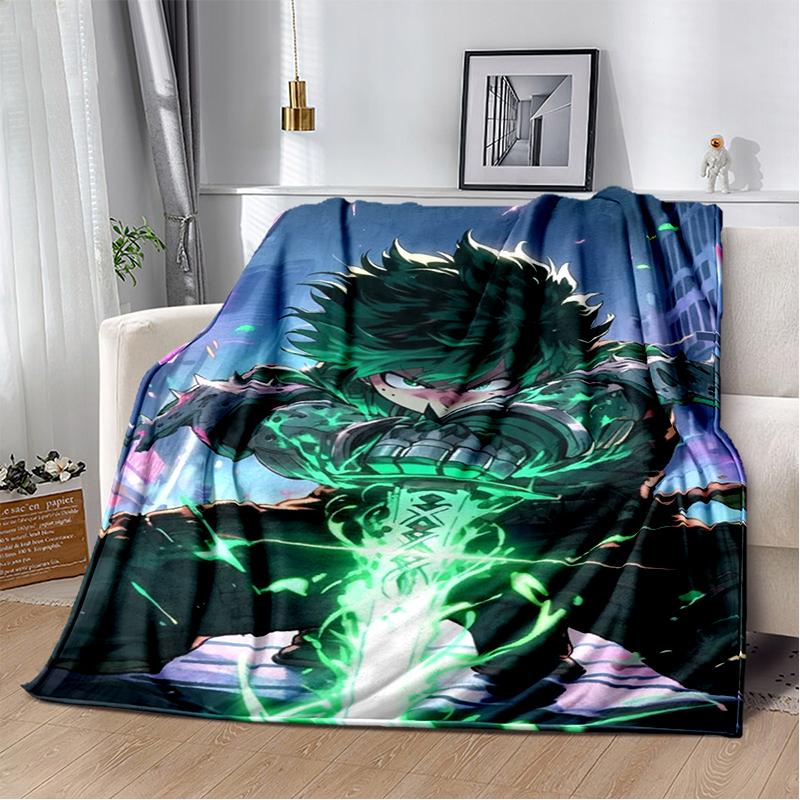 3D My Hero Academia Deku Bakugou Cartoon Anime Blanket,Soft Throw Blanket for Home Bedroom Bed Sofa Travel Picnic Cover Kids