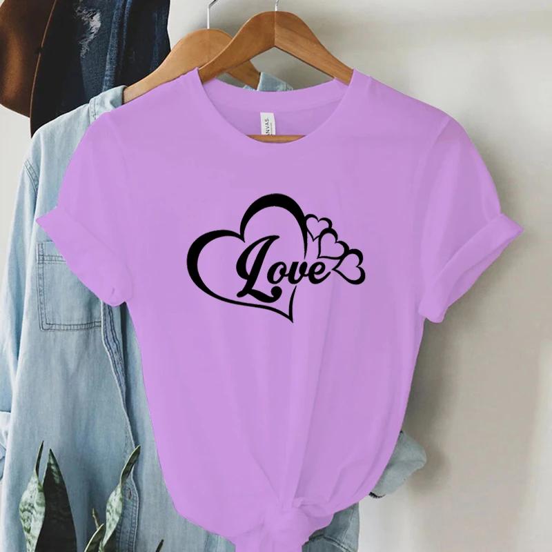Lover Heart Graphic Summer T Shirts Women Hearts Gift Short Sleeve Tshirt Round Neck Classic Tops Lover Heart Essential Tshirt