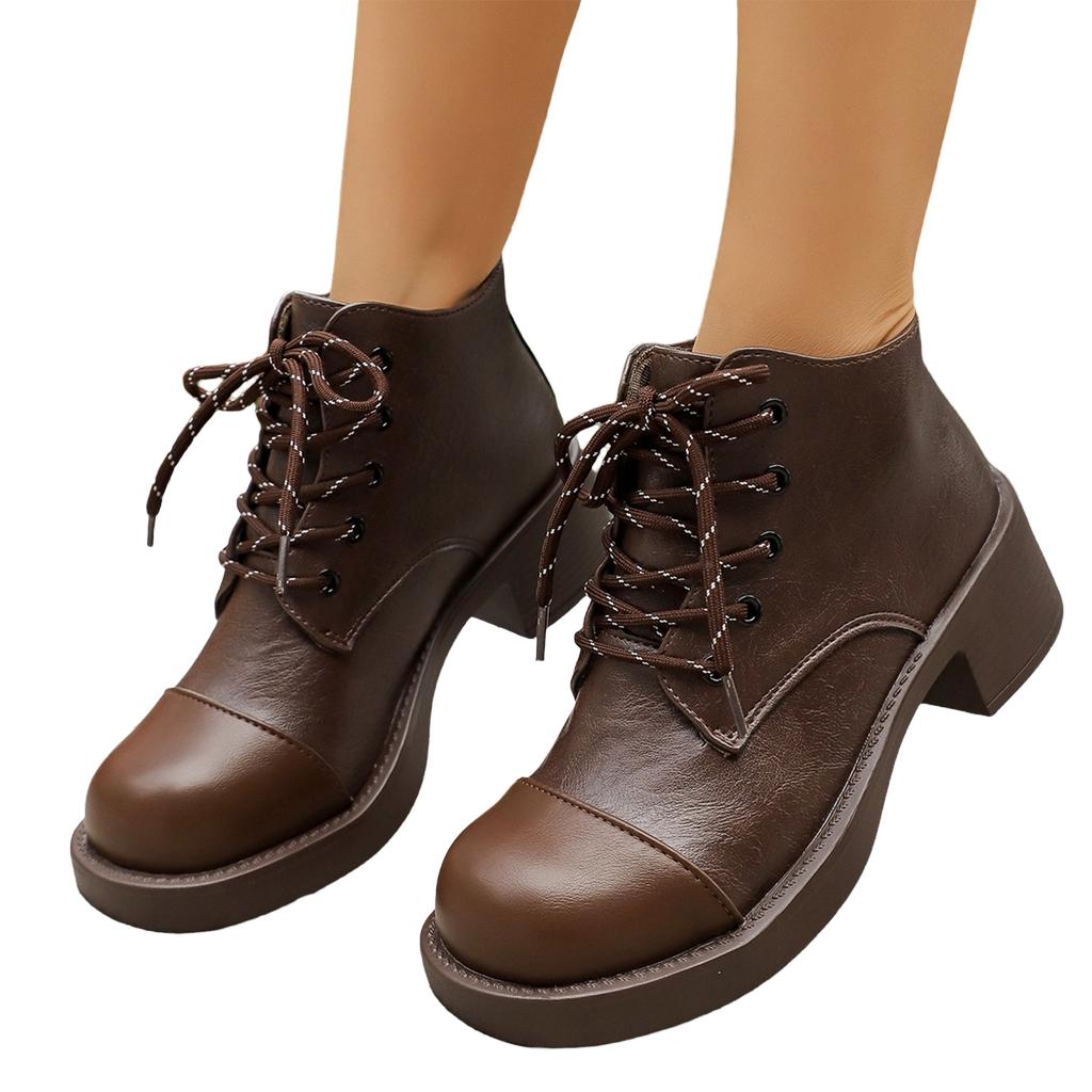 Women's Vintage Boots with Mid Heel for Fall and Winter