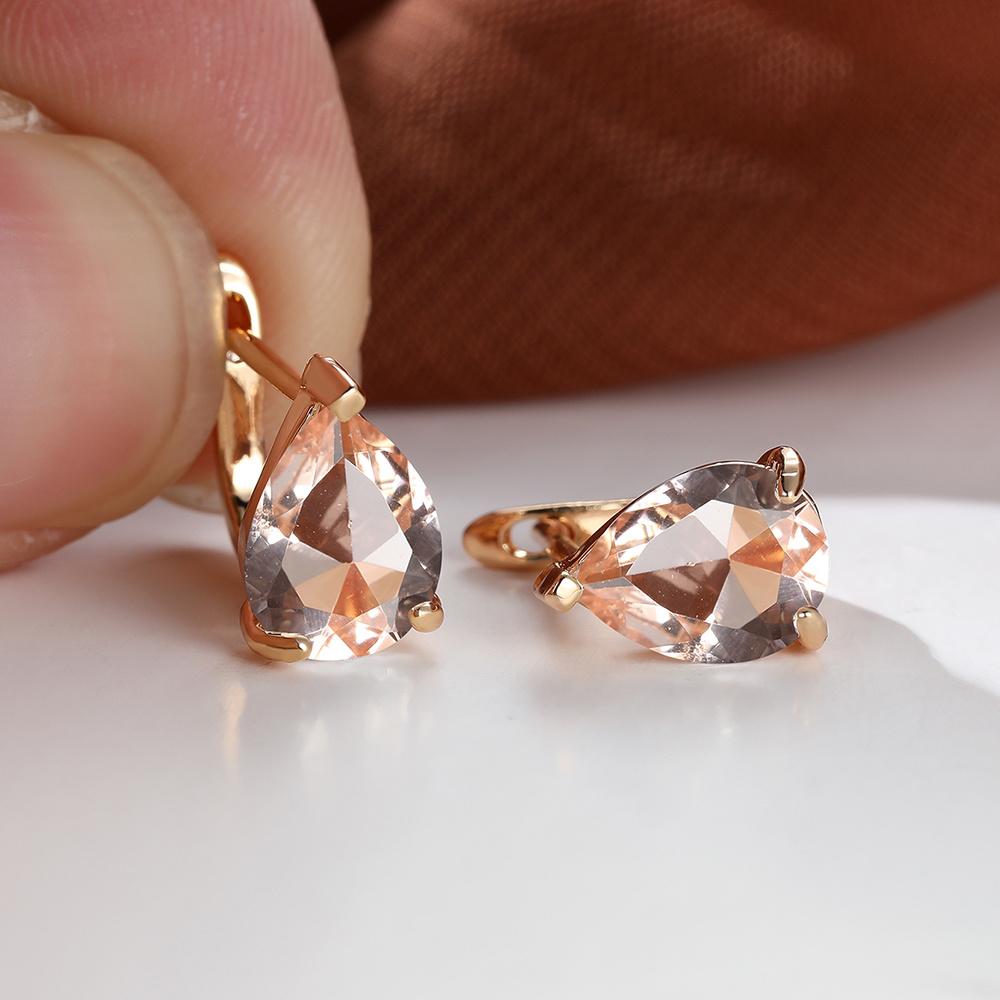 

1 пара грушевидной огранки, белые, розовые, аква-синие, черные серьги-клипсы с камнями для женщин, свадебные украшения, подарок на день Святого Валентина, рождественские украшения на Хэллоуин шампанского