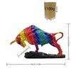 Creative Water Transfer Colorful Wall Street Bull Ornament, Resin Craft For Home Living Room Entrance Desktop Decoration