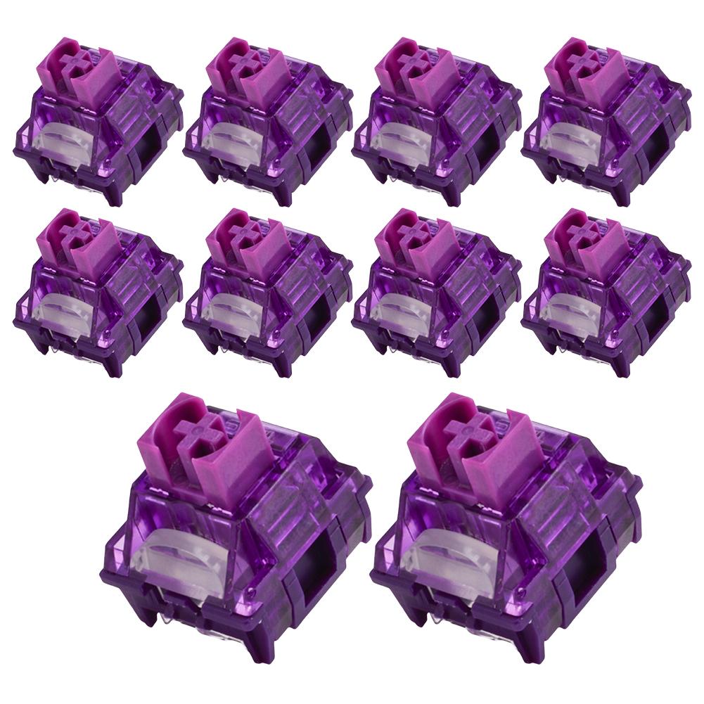 10 Pieces TTC V2 Mechanical Keyboard Switches Prelubricated Silent Linear Type with Enhanced Transparency for RGB фиолетовый