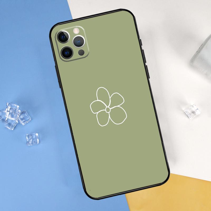 Green Aesthetic Phone Case For iPhone 16 Pro 15 Pro 11 13 14 Pro Max 12 Mini XR 16 15 Plus 16e Cover Shell