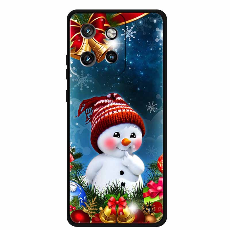 Christmas Cover For Motorola Moto G75 5G Black Silicone Cases TPU Santa Claus Christmas Tree Cover Deer For Moto G75 5G TPU case