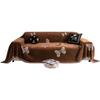 Butterfly Design Sofa Cover - Machine Washable, Pet Scratch Resistant, Black Chenille with White Lace Accents, Perfect for Living Room, Bedroom