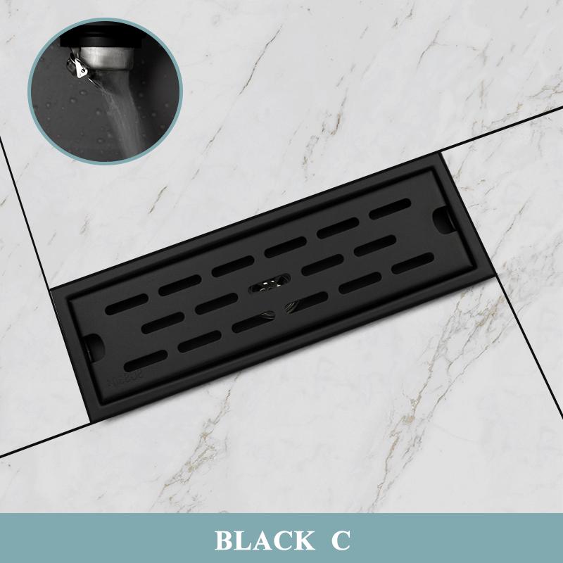 Brushed Rose Gold Floor Drain SUS304 Floor Conceal Drain 30CM/60CM Long Drainage Channel Drain for Hotel Bathroom Kitchen Floor