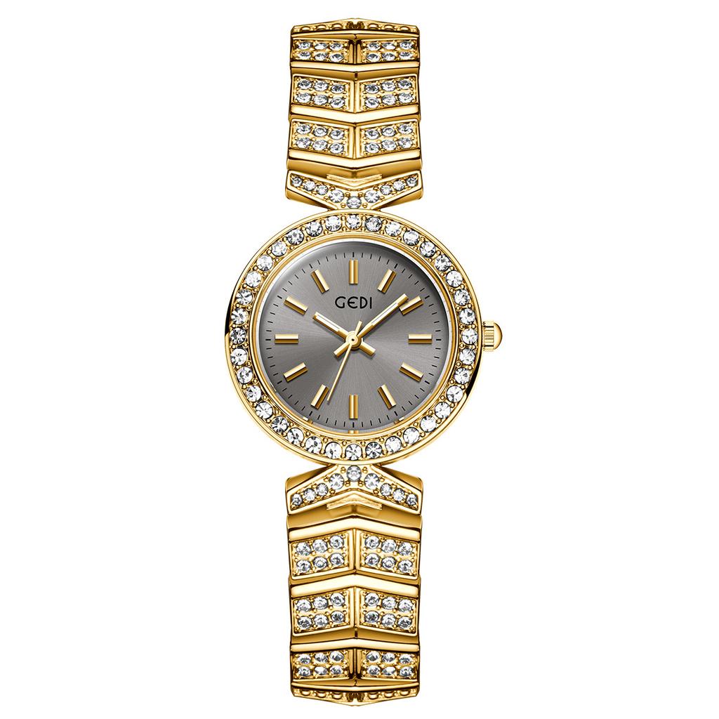 Light Luxury Full Diamond Fashion High Value Women'S Watch Niche Light Luxury Waterproof High Sense Alloy Bracelet Watch