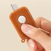 Automatic Retractable Box Cutter with Keychain Mini Safety Knife for Opening Packages Cartoon Portable Box Opener Tool for Home Office Travel