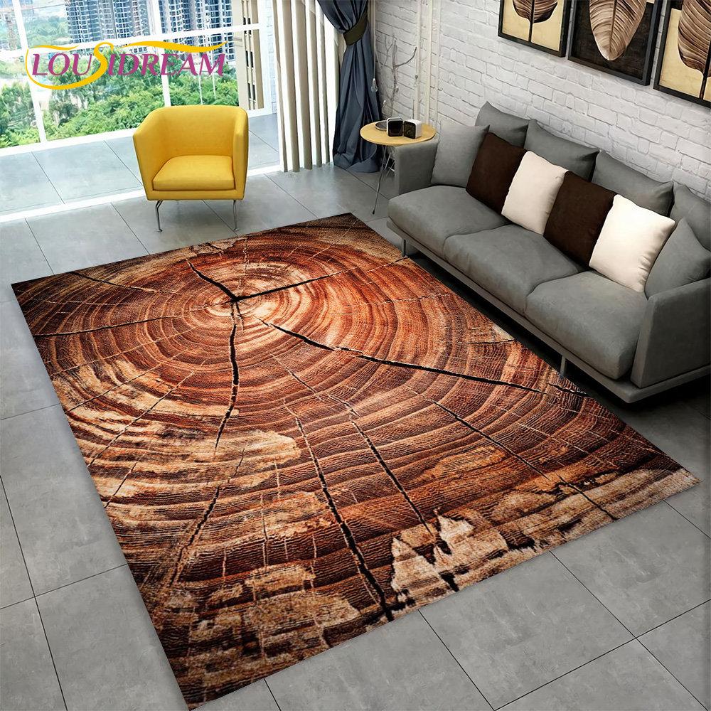 3D Wood Grain Retro Area Rug Large,Carpet Rug for Home Living Room Kids Bedroom Sofa Doormat Decor,Kitchen Non-slip Floor Mat