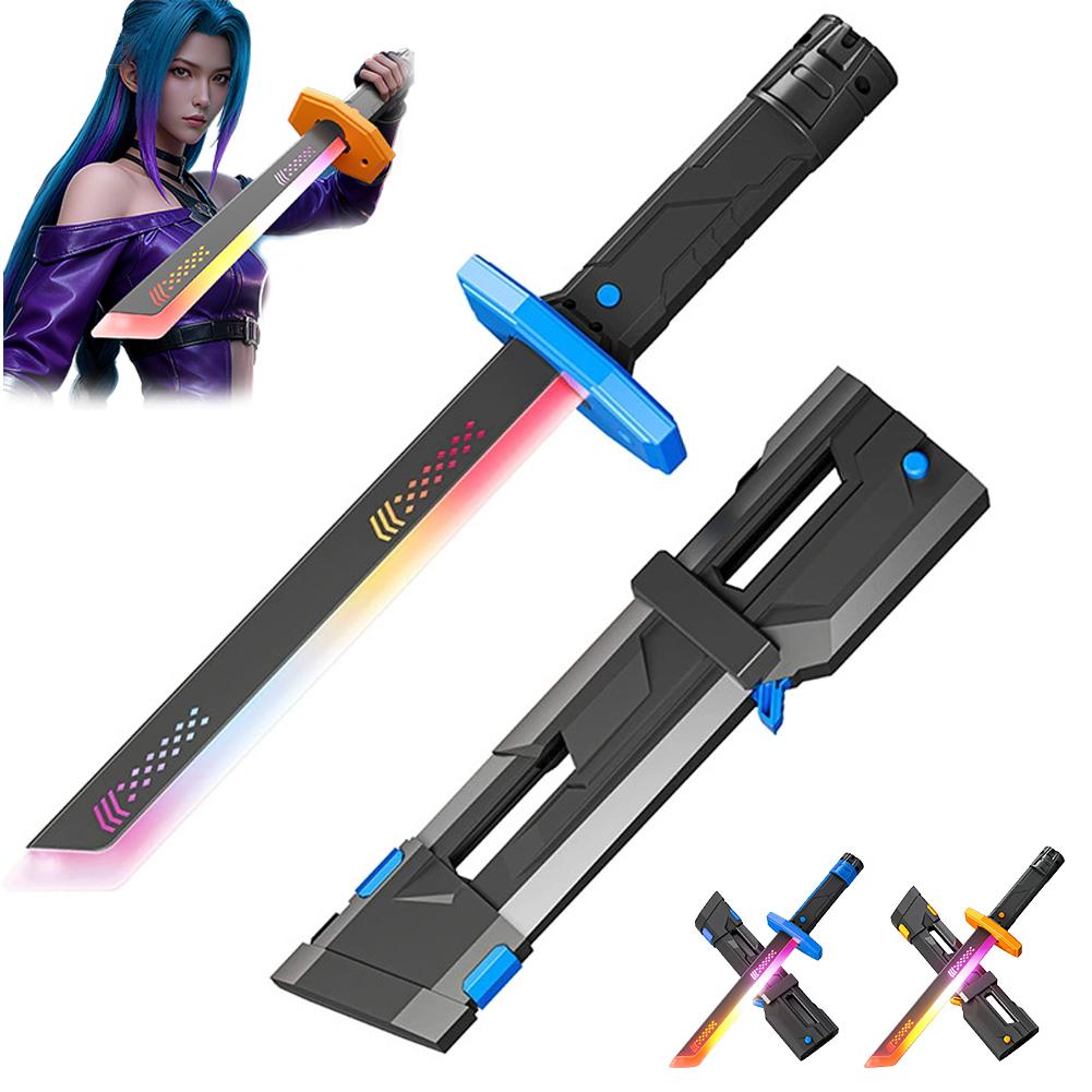 Rainbow Lightsaber Toy 7 Colors Flowing Light Sword Lights Gift Sound Children'S Cool Boy Effect Toy And Q0Z0