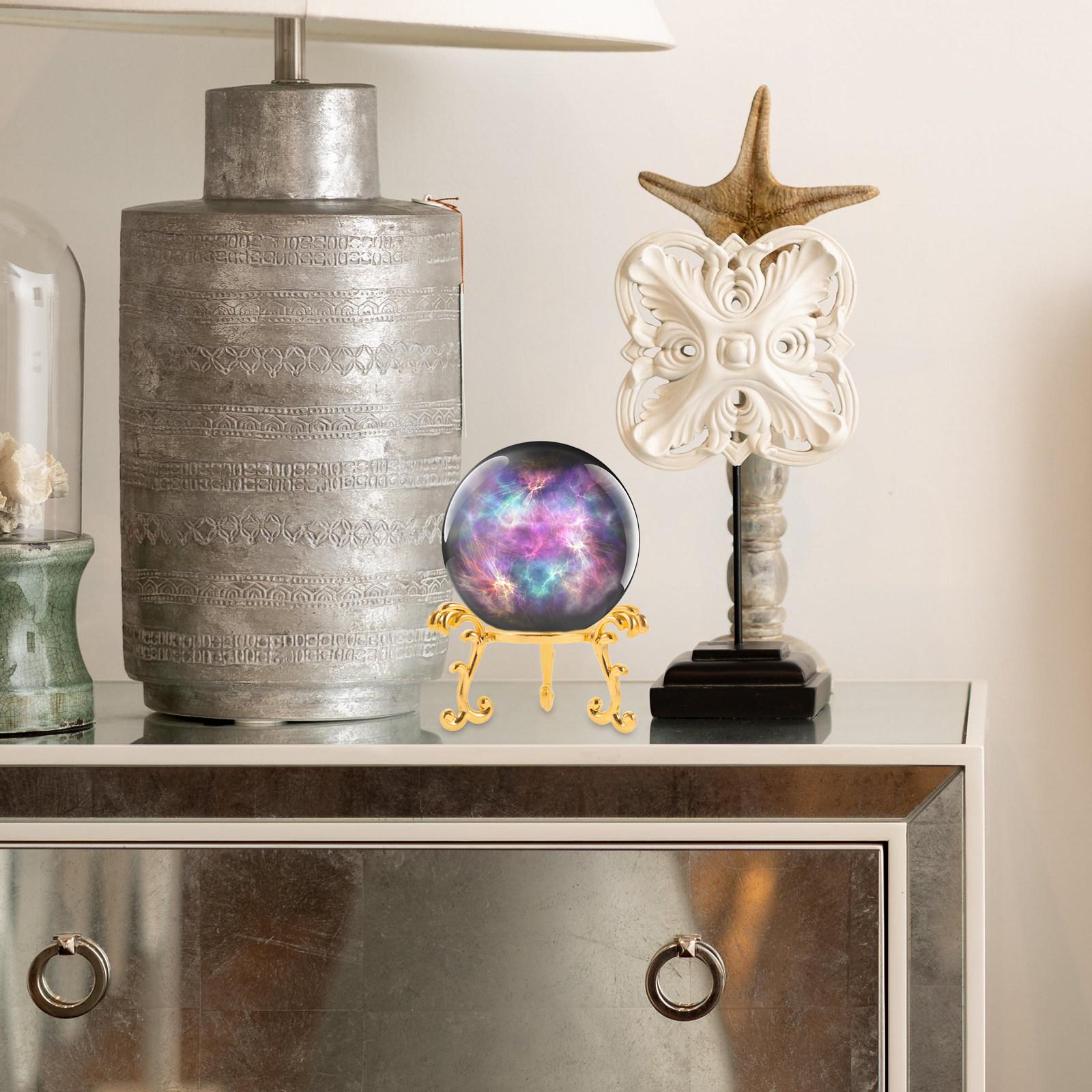 

Sturdy Crystal Ball Stand for Display and Storage Fine Workmanship Metal Sphere Holder Decorative Table Centerpiece Crystal Ball 5.1X5.1X3CM