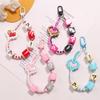 Portachiavi Cuore Carino Lanyard Trendy con Perline Color Caramella Cordoncino da Appendere per Custodia Telefono Decorazione Borsa Auto Zaino Ciondolo con Perline