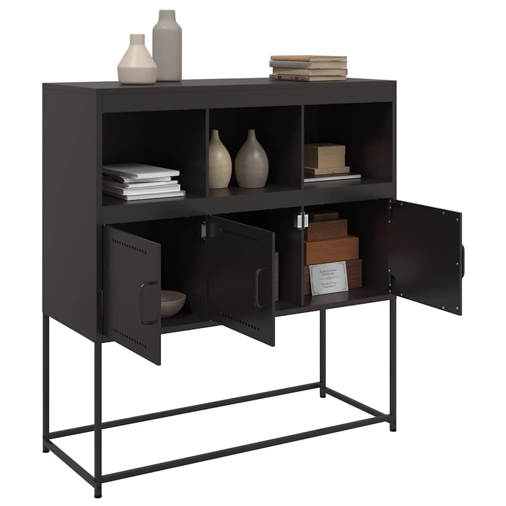 Sideboard Black 100.5 X 39 X 107 Cm Steel