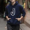J Buchstabe Bedruckte Herren Kapuzenpullover Herbst Winter Lässige Sportbekleidung Jogging Hoodies Männlich Outdoor Komfort Warmes Überziehshirt
