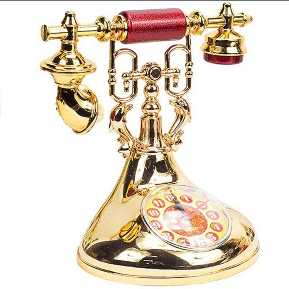 

Антикварный телефонный будильник, сделанный вручную, телефонные часы, украшения, модель телефонных часов, студент