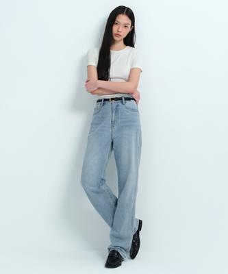 MUSINSA STANDARD WOMAN Women'S Regular Fit Denim Pants [Light Indigo]