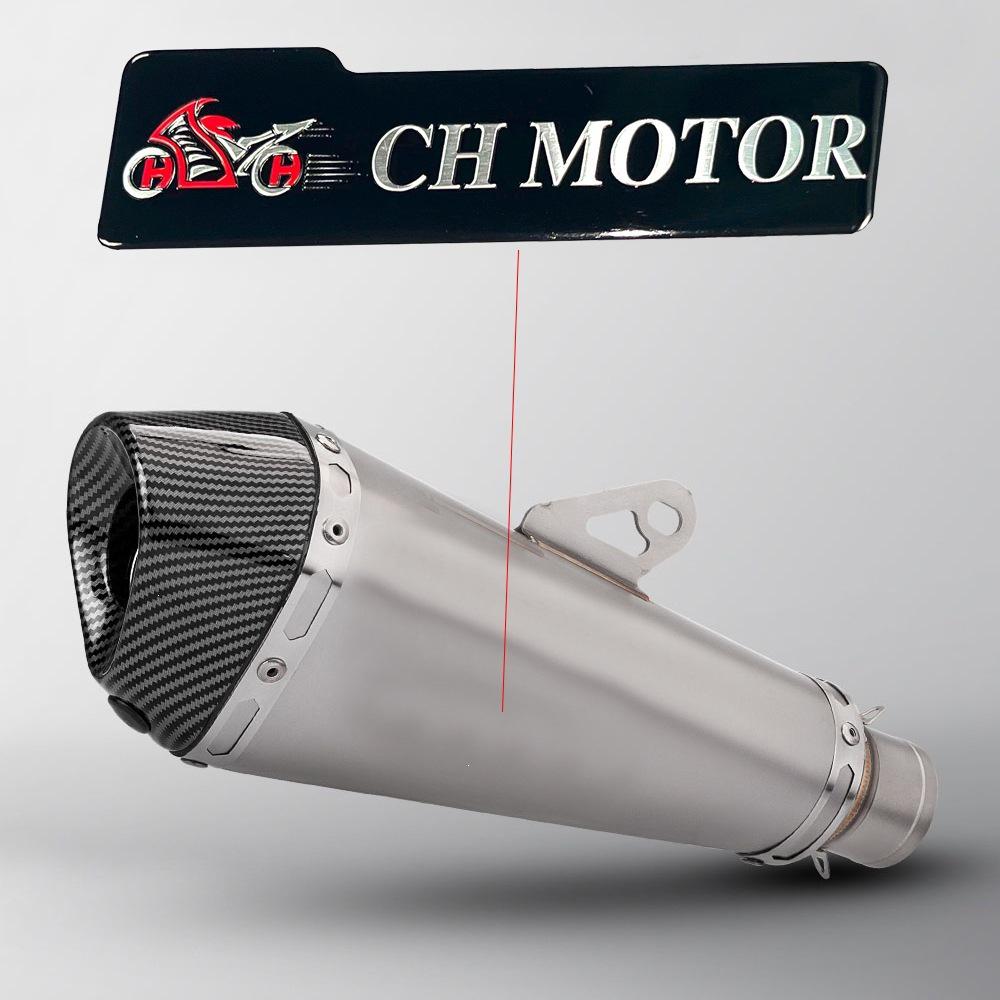 Conical Small Hex Universal 51mm Motorcycle Exhaust Pipe - Stainless Steel