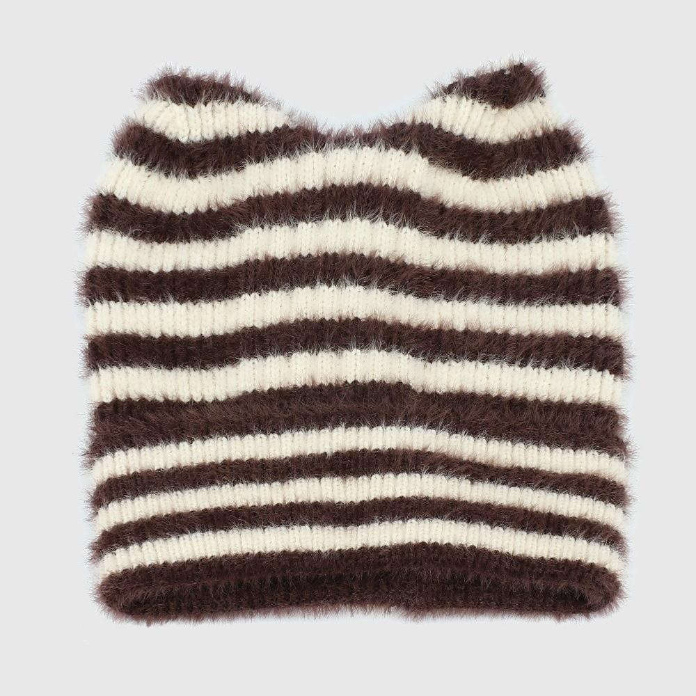 Winter Cat Ears Beanie Hat Soft Ear Protection Wool Cap Casual Wool Knitted Cap Outdoor Wear