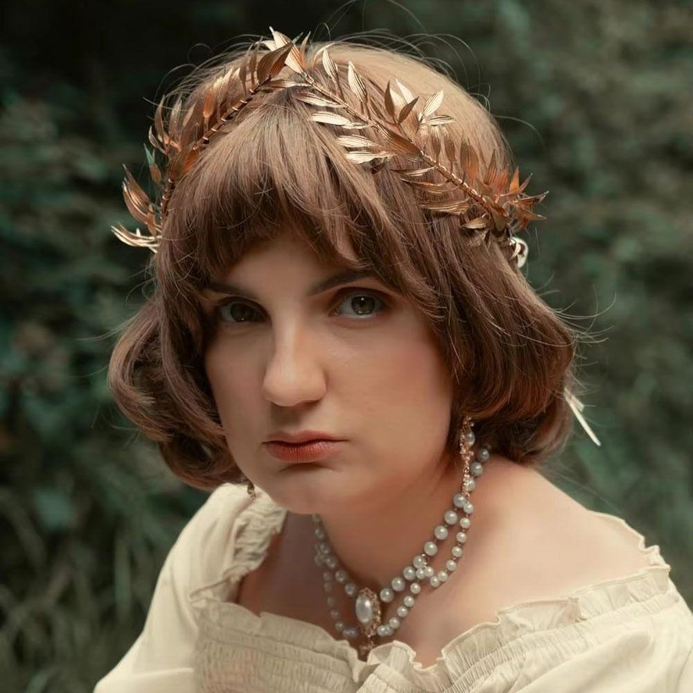 Unisex God Elf Leaf Headpiece Royal King’s Headband  for King Men Adult Renaissance Toga Cospay