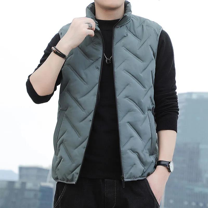 

Men s Autumn and Winter Loose Sleeveless Simple Handsome Jacket 5XL