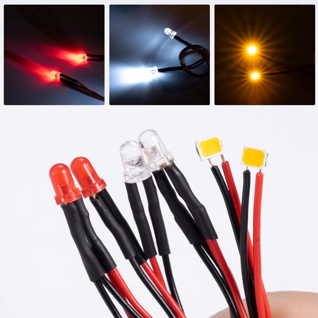TRZX Resin RC Front & Rear LED Light Kit Headlights & Taillights Upgrade Parts for 1/18 Traxxas TRX4M F150 RC Crawler Car
