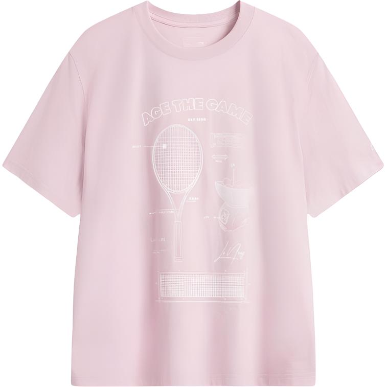 Li-Ning Letter Print Round Neck Pullover Comfortable Versatile Loose Short Sleeve T-Shirt Men Tops AHSV235-3
